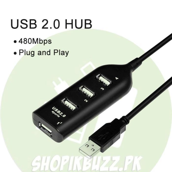 4 Port USB Hub 2.0 High Speed for Laptop PC | Shopikbuzz